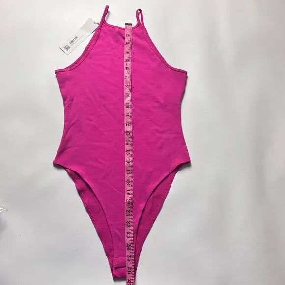 Zara Women's High Neck Pink Thin Strap Bodysuit Sz S - Picture 5 of 14